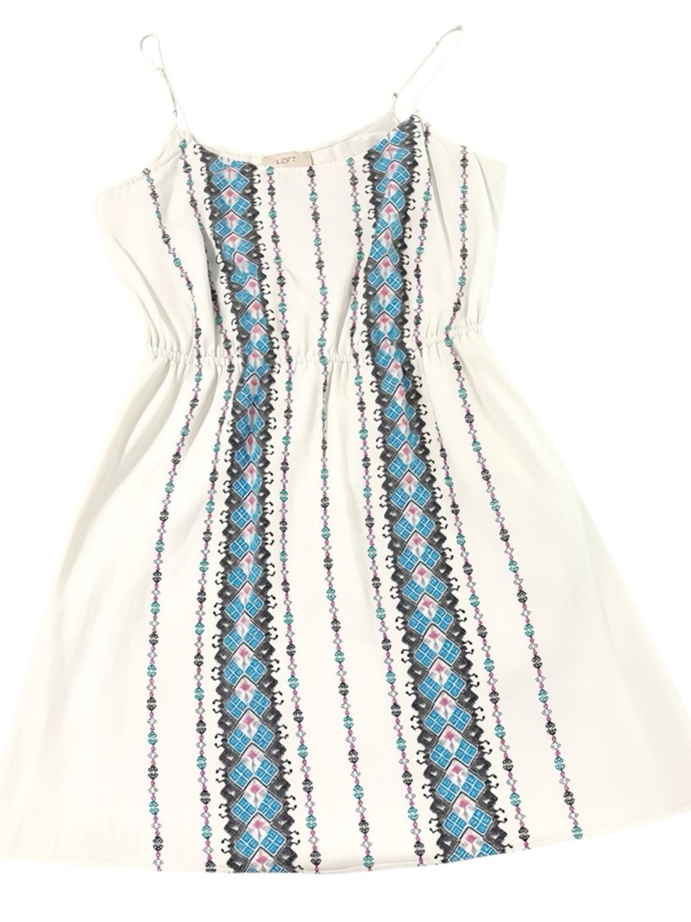 Loft Coastal Cowgirl Boho Mini Sundress S Geometric Festival Coquette Soft Girl